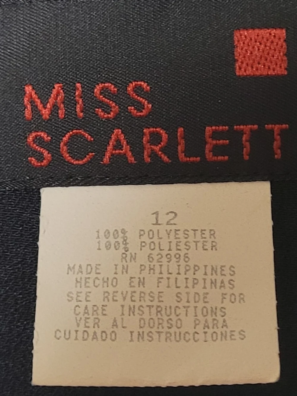 90s Vintage Miss Scarlett Black Satin Crepe Frog Clasp Closure Midi Wiggle Dress - Picture 11 of 11